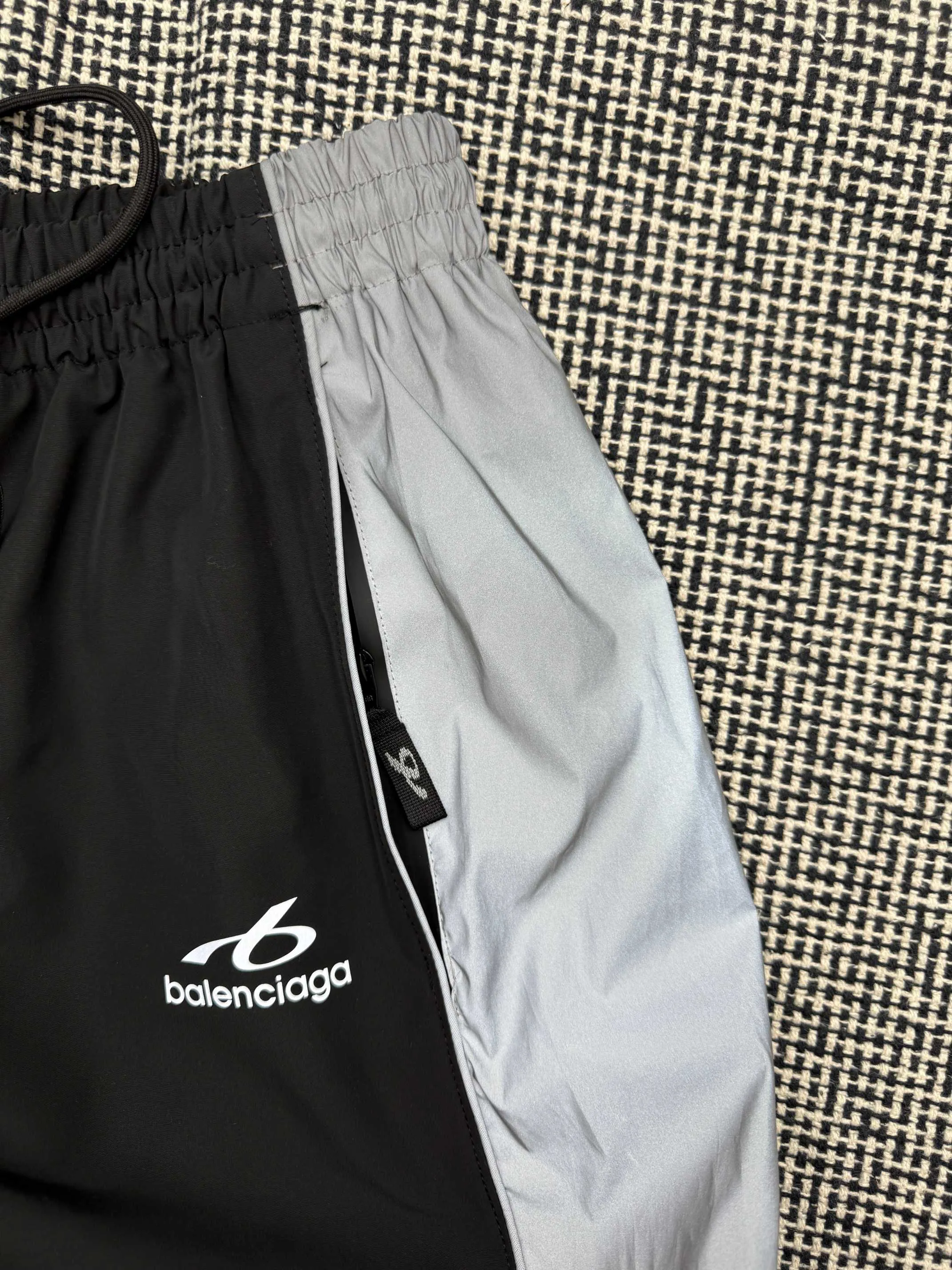 Balenciaga Paris 3M reflective print patchwork drawstring trousers XS/S/M/L